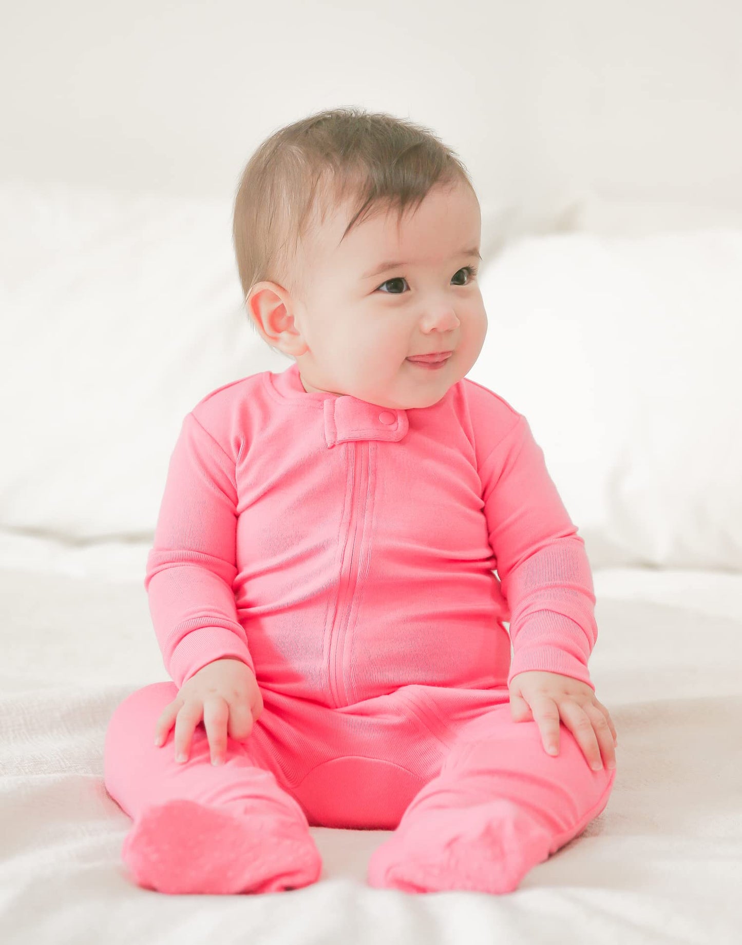 Vaenait Baby Toddler Boys Girls Solid Footie Pajama Cozy Modal Pink 24M