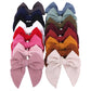 Pack of 16 Large Velvet Hair Accessories - Fable Bow Alligator Clips for Girls, Toddlers, Kids and Women (Corduroy)