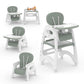 Xilingol 8 in 1 Convertible Baby High Chair W/Wheels, Baby Feeding Chair W/Adjustable Backrest & Removable Dual Tray, Building B