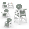 Xilingol 8 in 1 Convertible Baby High Chair W/Wheels, Baby Feeding Chair W/Adjustable Backrest & Removable Dual Tray, Building B