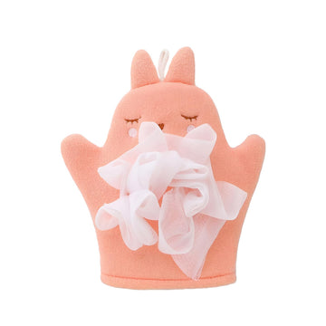 Syga ChildS Cute Towel Scrub Cartoon Bath Leather Gloves Foaming Double Sided Baby Clean Bath Tub Body Scrub Shower (Orange),1 