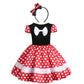Ibtom Castle Kids Baby Girl Polka Dots Princess Costume Birthday Cake Smash Outfits Fancy Dresses Up Pageant Party Cosplay Mouse