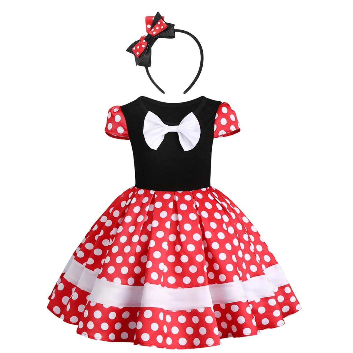 Ibtom Castle Kids Baby Girl Polka Dots Princess Costume Birthday Cake Smash Outfits Fancy Dresses Up Pageant Party Cosplay Mouse