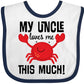 Inktastic Uncle Loves Me Childs Crab Baby Bib White And Navy 2Aacf