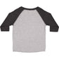 Rabbit Skins Toddler Fine Jersey Raglan 3/4 Sleeve Baseball Tee, Vintage Heather/Vintage Smoke, 2T