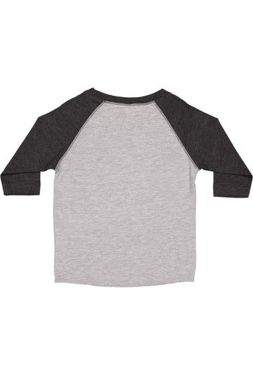 Rabbit Skins Toddler Fine Jersey Raglan 3/4 Sleeve Baseball Tee, Vintage Heather/Vintage Smoke, 2T