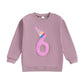 Lamuusaa Toddler Baby Girl Birthday Outfit Number 1/2/3/4/5/6 Embroidery Sweatshirt Oversized Pullover Shirts (Purple 6, 6-7 Yea