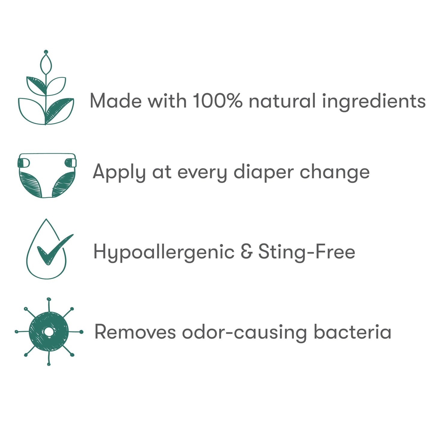 Munchkin Hyp03 Diaper Rash Hypochlorous Acid Spray For Face And Body, Removes Rash-Causing Germs And Helps Promote Healing, Gent