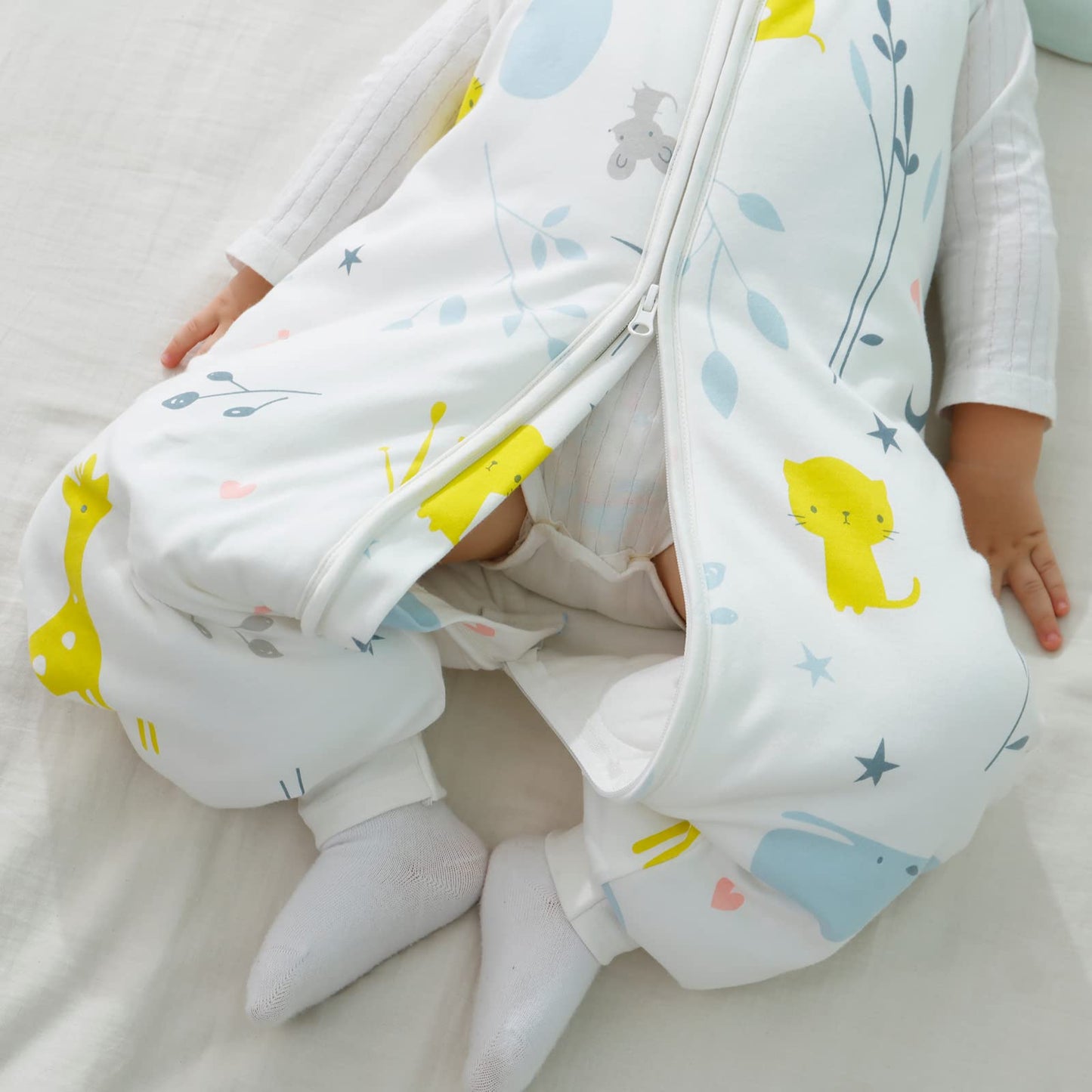 Mosebears Baby Sleep Sack with Feet,Baby Winter Sleep Sack for Toddler Thicken 2.5 TOG (6-18 Months, Baby height 28-34 inches)