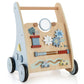 HONEY JOY Baby Push Walker, Wooden Infant Walker Activity Center with Shape Sorter, Develop Motor Skills & Creativity, Push Toys