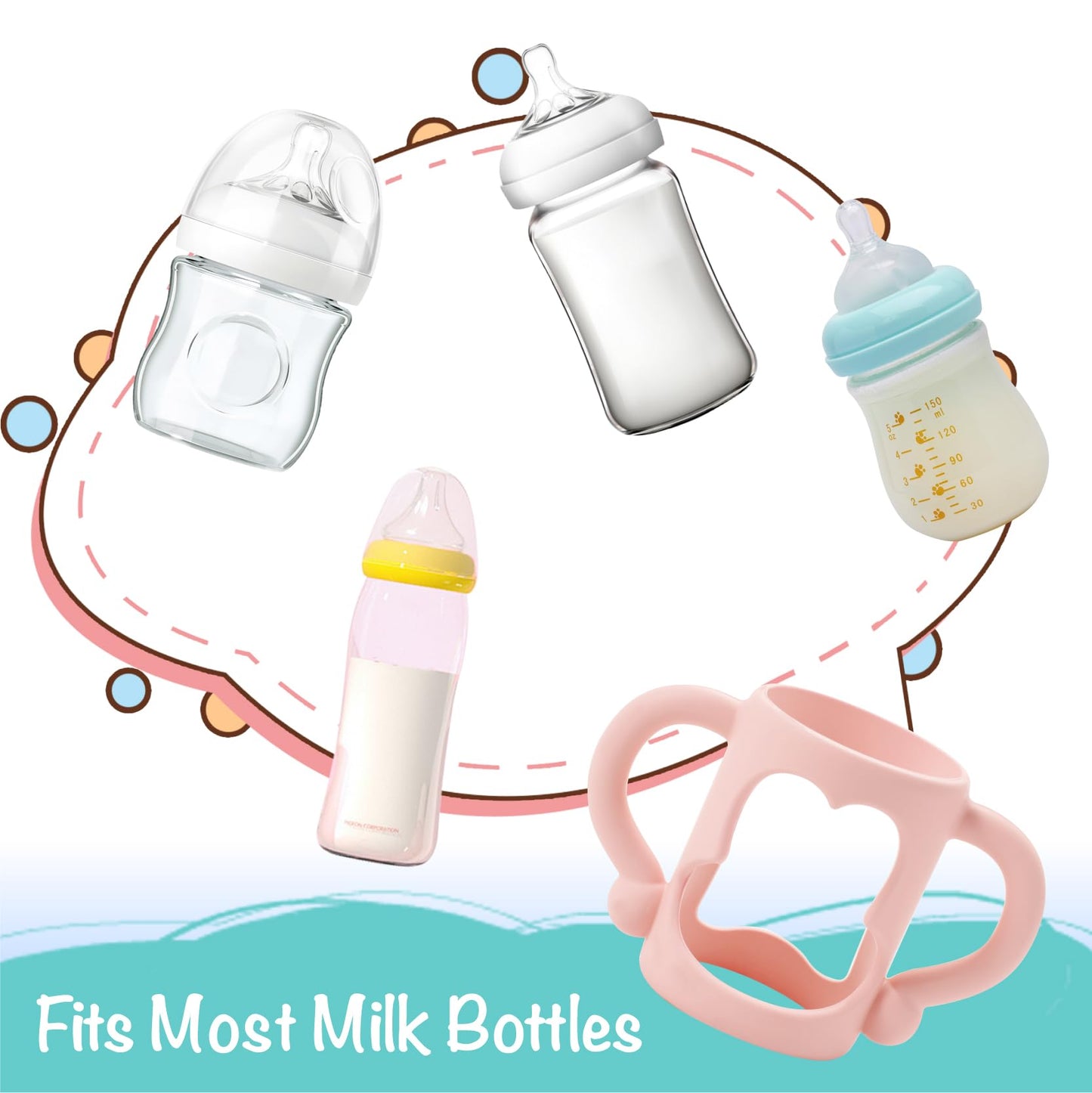 Vanpet Baby Bottle Handles For Avent Natural, Easy-Grip Transitional Sippy Cup Handles, Compatible With Philips Avent Natural Ba