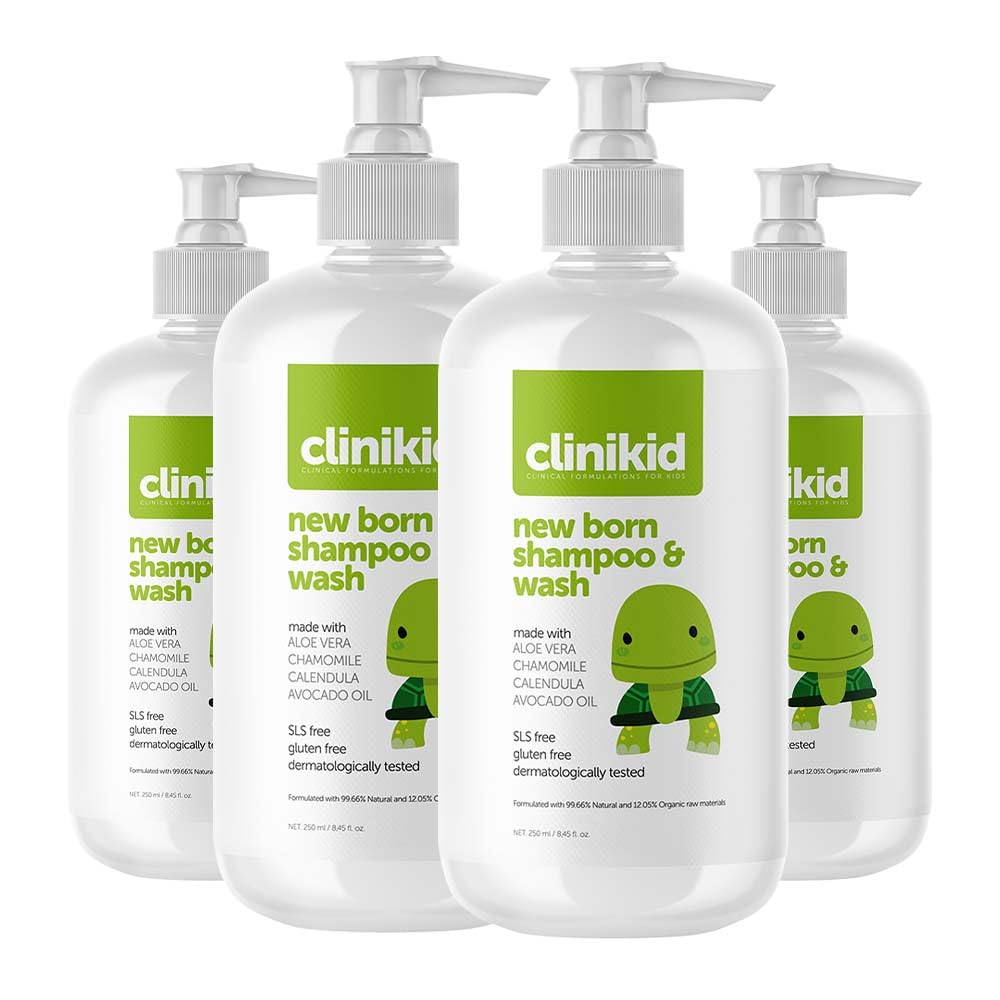 Clinikid Newborn Shampoo & Body Wash, Tear-Free Baby Shampoo and Body Wash for Babys Sensitive Hair and Skin, 8.45 Fl Oz (4)