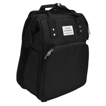 Nappy Bag, Oxford Cloth Multifunctional Baby Diaper Bag Backpack Large Capacity Portable for Travel for Daily Use(Black)