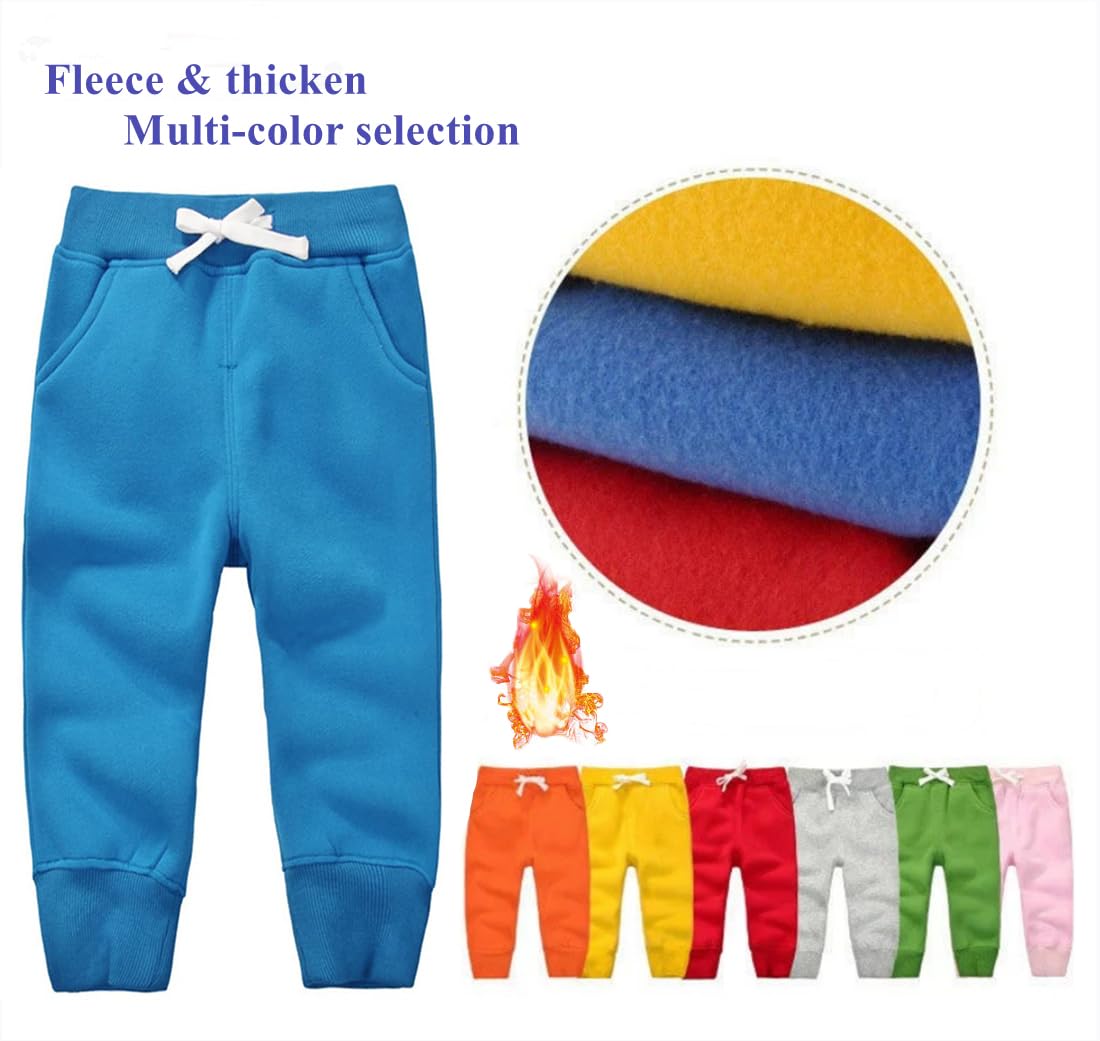 CuteOn Unisex Toddler Jogger Pants Kids Cotton Elastic Waist Winter Baby Sweatpants Pants 2Years Sky Blue