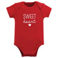 Hudson Baby Unisex Baby Cotton Bodysuits, Valentine Sweetheart, 9-12 Months