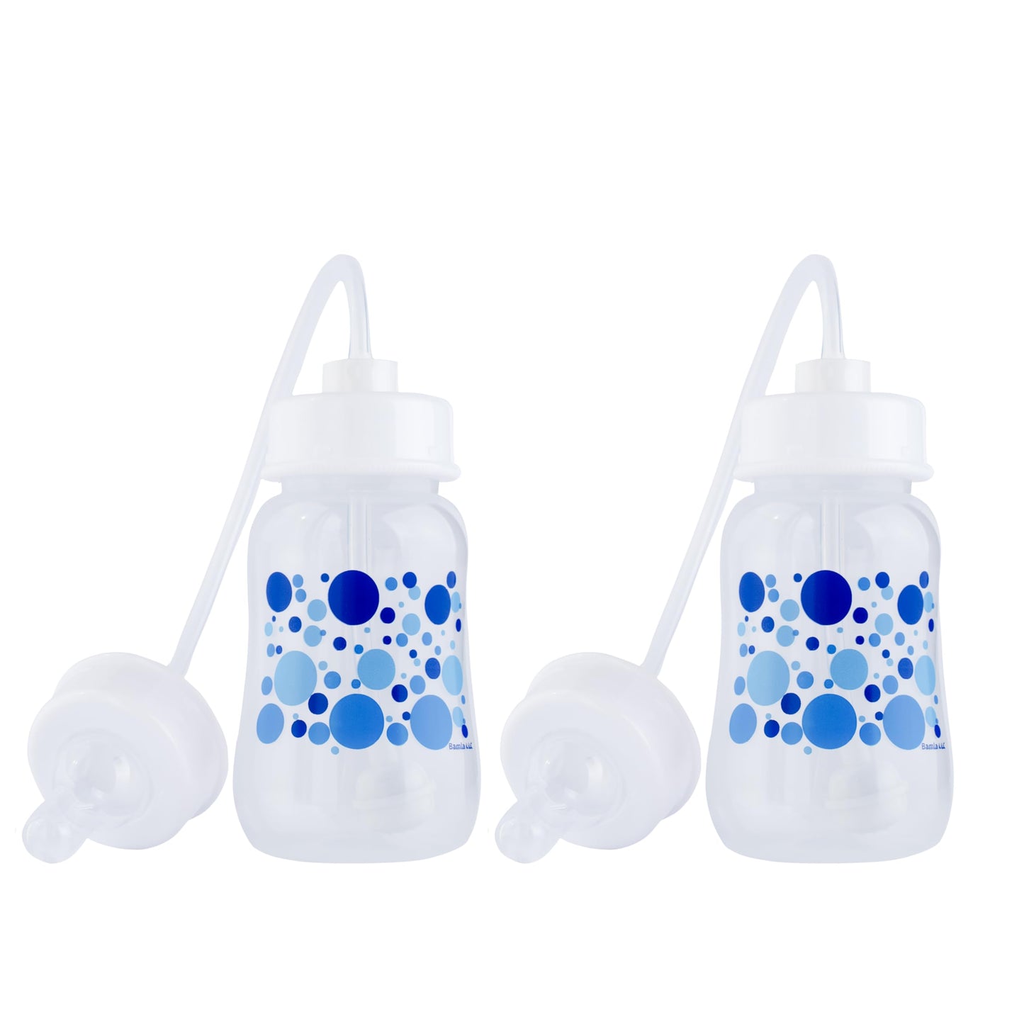 Hands-Free Baby Bottle - Anti-Colic Nursing System 4 oz Baby Bottle with Fast Flow Nipple/Teat 3m+ with Tube Straw Feeding Syste