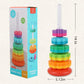 JUXUE Baby Spinning Stacking Toys for Toddlers 1-3, Rainbow Ring Stacker Montessori Toys for Babies 6-12 Months, 1 2 3 One Year