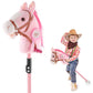 Greeily Hobby Horse, 30 to 50 Stick Horse for Cowboys Plush Handcrafted Hobby Horse on a Stick Real Pony Neighing and Galloping 