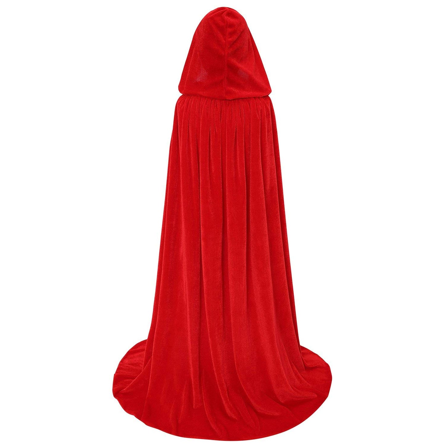 Makroyl Kids Velvet Cloak Cape With Hooded For Halloween Christmas Cosplay Costumes (Small, Red)