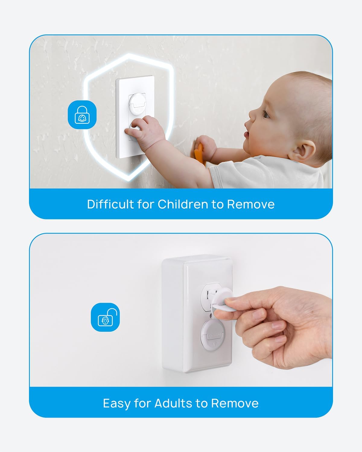 Trond Outlet Covers Baby Proofing, 32 Pack, 3 Prong Plug Covers With Hidden Pull Handle, For Child Safety, Pet Proofing, Dust Pr
