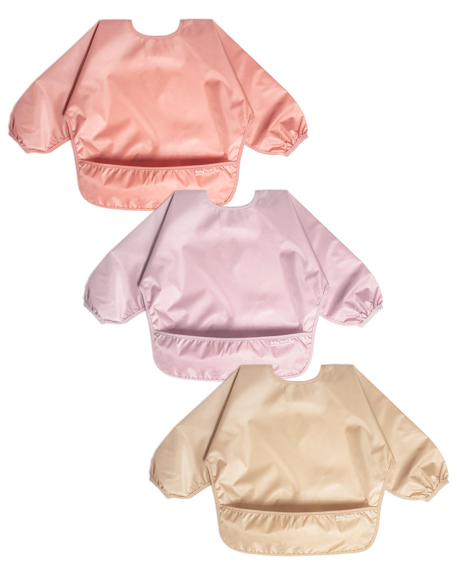 Zoosa Baby Long Sleeve Waterproof Bibs For Baby Boy Girl,Baby Led Weaning Smock Outfit For Toddler 6 Months-2 Years,Machine Wash