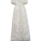 Abaowedding Lace Christening Gowns Baby Baptism Dress Newborn Baby Dress (3 M) White