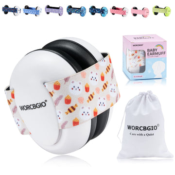 Worcbgio Infant Ear Protection Noise Cancelling Baby Ear Muffs, Toddler Hearing Protection With Adjustable Elastic Headband (Bea