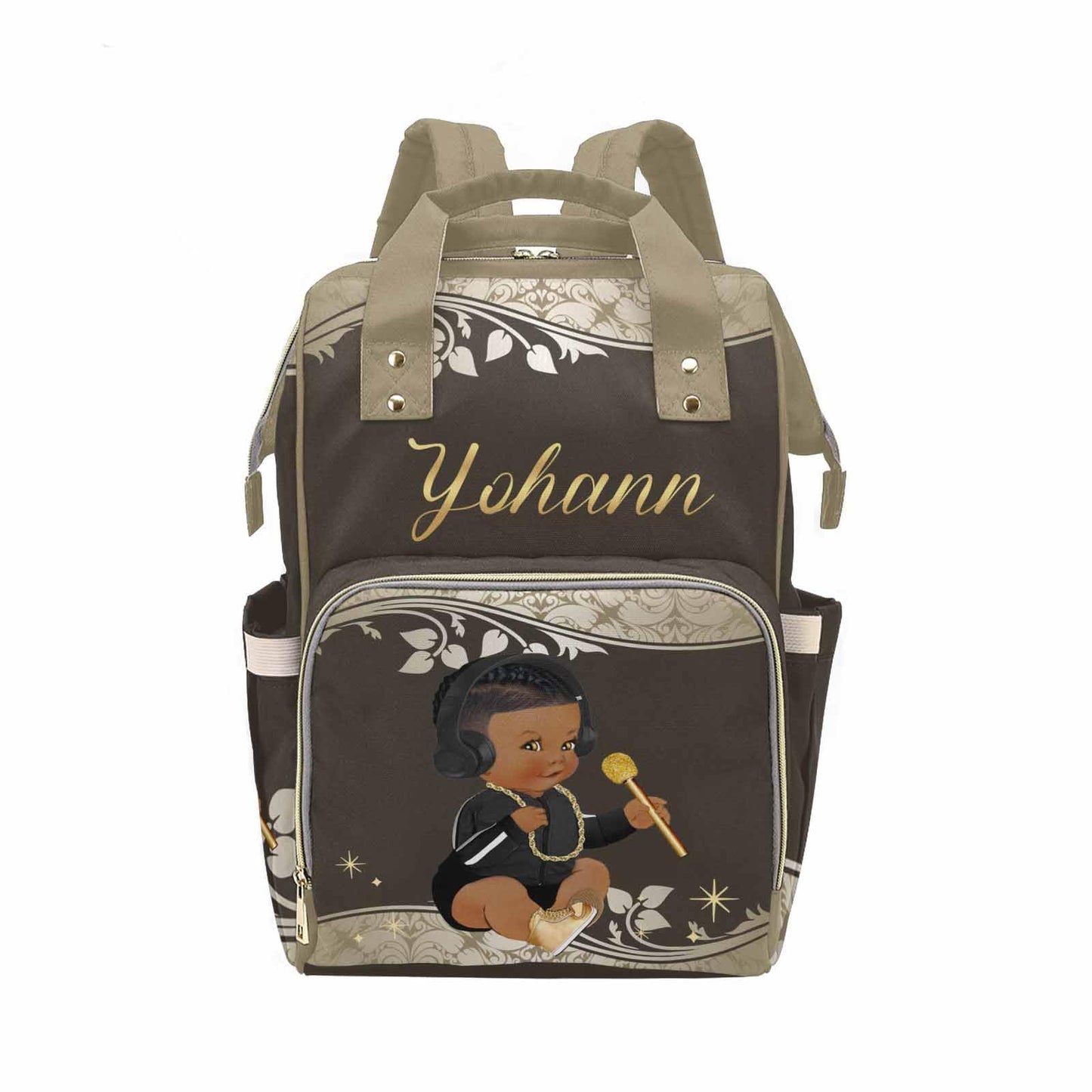 M Yescustom Personalized Name Diaper Bag Backpack, Cute Crown Diaper Baby Bags For Mom & Dad, Portable Travel Back Pack Baby Sho