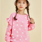 Little Girls Pink Love Heart Shirts Toddler Long Sleeve Sweatshirts Valentines Day Pullover Active Tops 5T