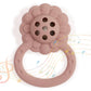 Dirbabi Rattle Teether, Lion Shape Montessori Baby Sensory Teething Toys, Food Grade Silicone BPA Free, Newborn Essentials Must