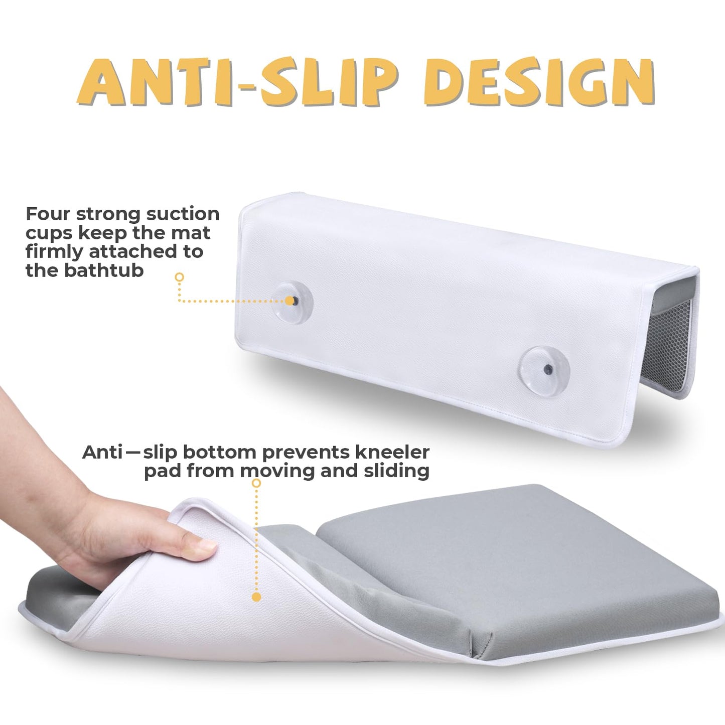 Bath Kneeler And Elbow Rest Pad Set, Quick Dry Baby Bath Kneeling Pad Thick Soft Non-Slip Baby Bathtub Mat For Baby Bathing, Bab