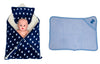 CTMKIDS Baby Wrap with Cushion Cap for Kids 74x84 cm  Navy Blue & Hooded Baby Blanket for Kids 66x92 cm  Blue