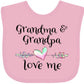Inktastic Grandma And Grandpa Love Me- Heart Grandchild Baby Bib Pink 375F2