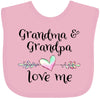 Inktastic Grandma And Grandpa Love Me- Heart Grandchild Baby Bib Pink 375F2