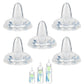 Sippy Nipple for Dr. Browns Narrow Bottle & Sippy Spout Bottle, Soft 100% Silicone Baby Bottle Straw Nipple, 6m+, 5 Count