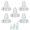 Sippy Nipple for Dr. Browns Narrow Bottle & Sippy Spout Bottle, Soft 100% Silicone Baby Bottle Straw Nipple, 6m+, 5 Count