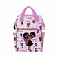 Artsadd Custom Large Capacity Baby Bag For Mom, Glitter Stars Wings Handbags Personalized Name Diaper Backpack With Stroller Str