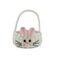 G6 Collection Hand Woven Bunny Rattan Wedding Flower Girl Basket Decorative Bin Home Decor Organizer Cute Handmade Handcrafted N
