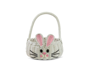 G6 Collection Hand Woven Bunny Rattan Wedding Flower Girl Basket Decorative Bin Home Decor Organizer Cute Handmade Handcrafted N