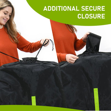 Kiddi Go Travel Stroller Bag For Airplane, Black And Green, 47' H X 24' W X 15' D, Fits Most Large, Single, Double, Jogging S