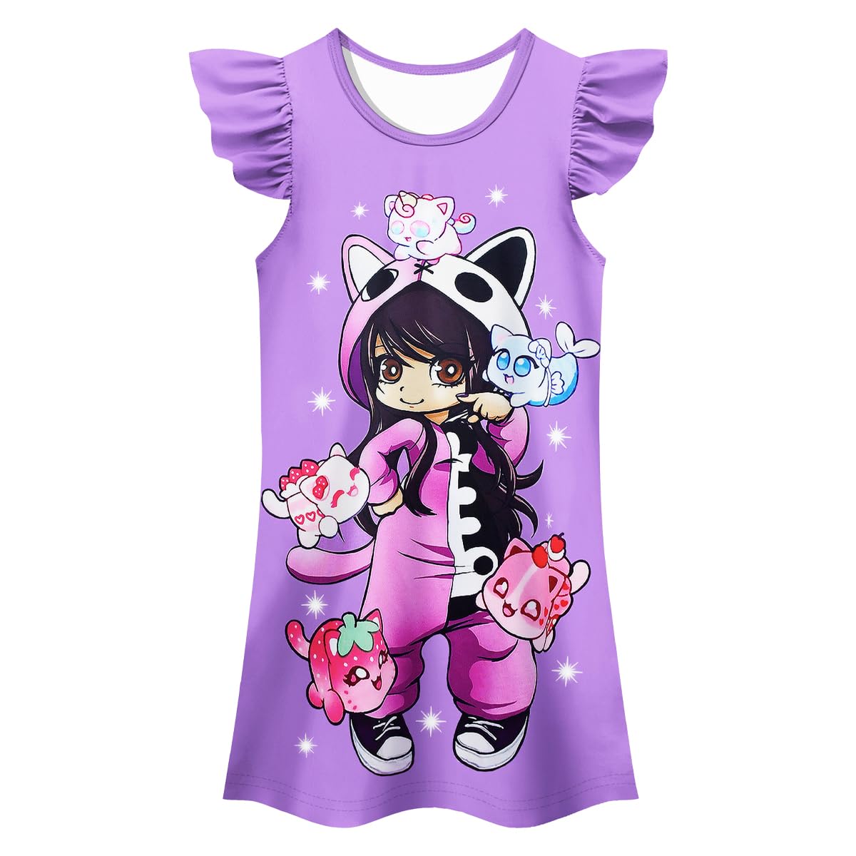 Tosukai Girls Game Casual Graphic Dress Gaming Clothes Cute Dresses Birthday Gift