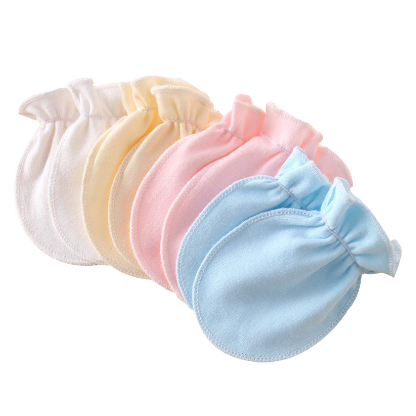 Newborn Baby Mittens No Scratch Cotton Gloves Warm Mittens Baby Glove For Boys Girls 10-Pairs/White