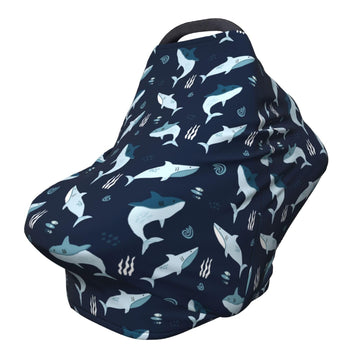 Sharks Ocean Baby Stuff Car Seat Cover for Baby Carseat Covers for Girl Boy Stretchy Soft Breathable Breastfeeding Infant Car Se