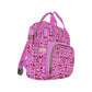 Customized School Bag With Name, Large Capacity Waterproof Diaper Bag, Heart Print Monogram Nappy Backpack With Thermal Pockets