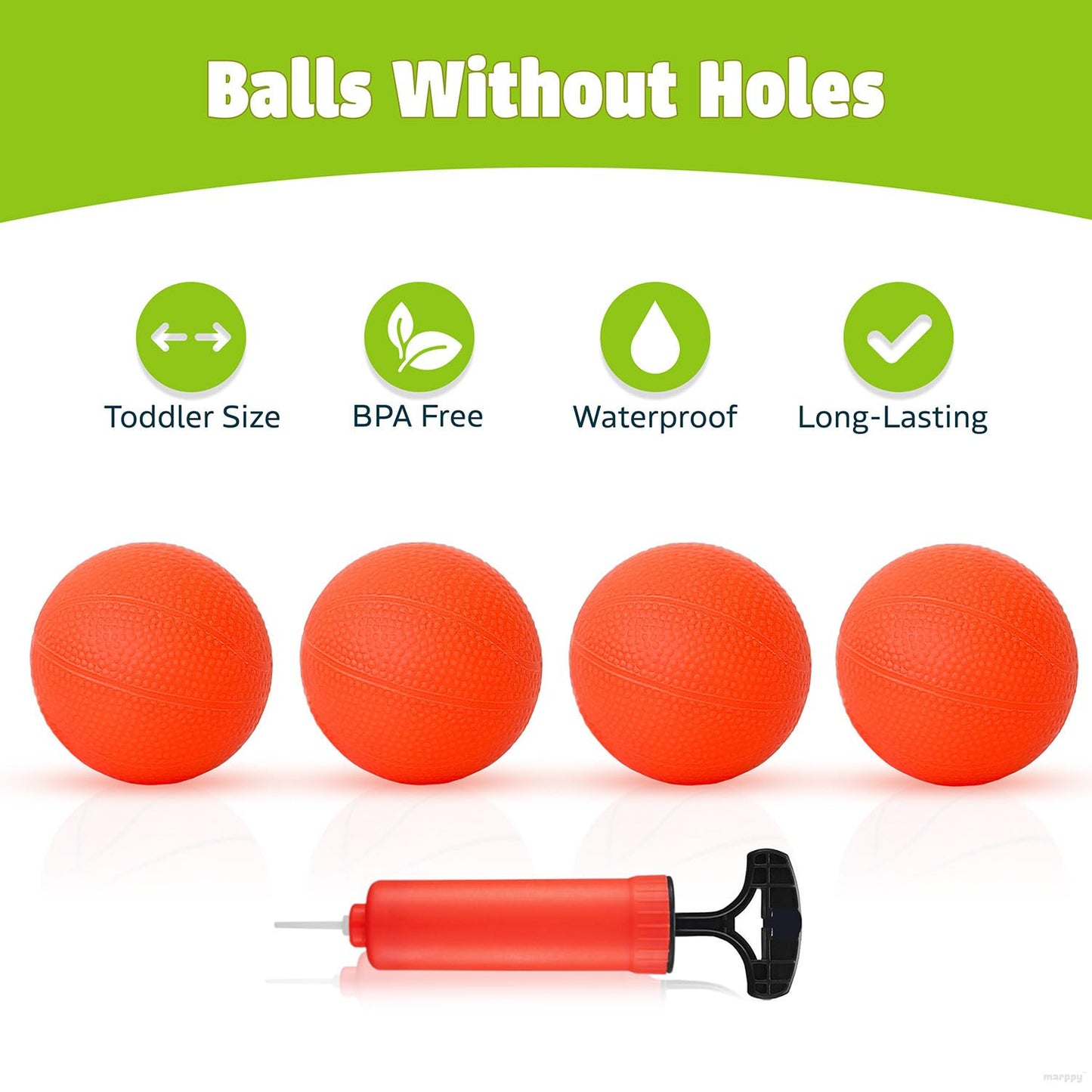 MARPPY Bath Toys for Toddlers & Kids - Bathtub Basketball Hoop with 4 Mold-Free Balls, Strong Suction Cup - Fun Bathtub and Show