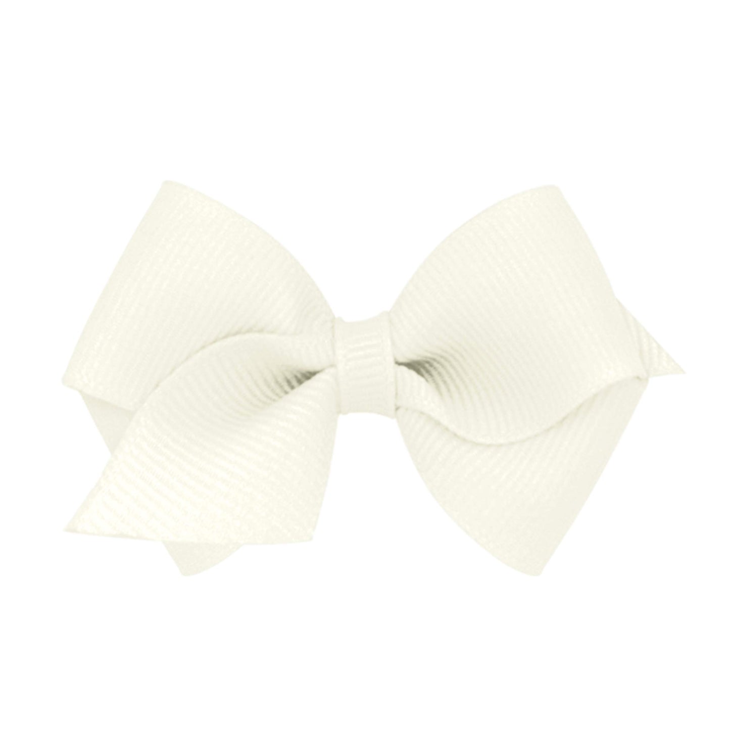 Wee Ones Girls' Classic Grosgrain Hair Bows On A Weestay No-Slip Hair Clip, Handmade, Wee Sized Bow, Antique White