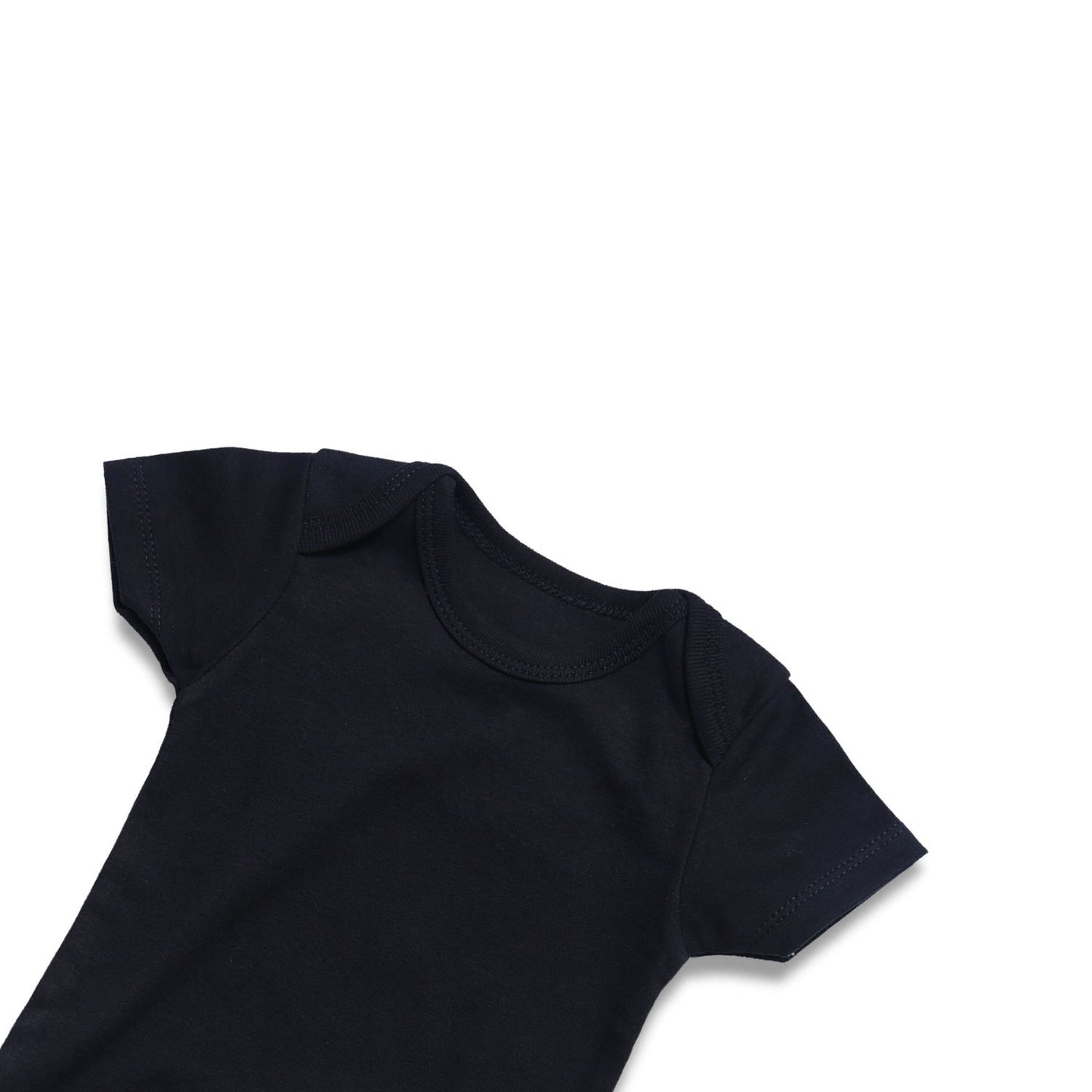 Romperinbox Unisex Solid Black Baby Bodysuit 0-24 Months (3-6 Months, Black)