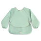 mushie Long Sleeve Baby Bib | Mess Free & Waterproof Fabric for Toddlers | Adjustable Fit for Ages 6-24 Months (Roman Green)