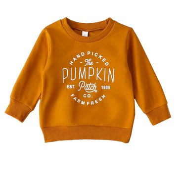 Boebnozcv Toddler Baby Boy Girl Halloween Sweatshirt Top Long Sleeve Pumpkin Letter Print Oversized Sweater Shirts Fall Clothes