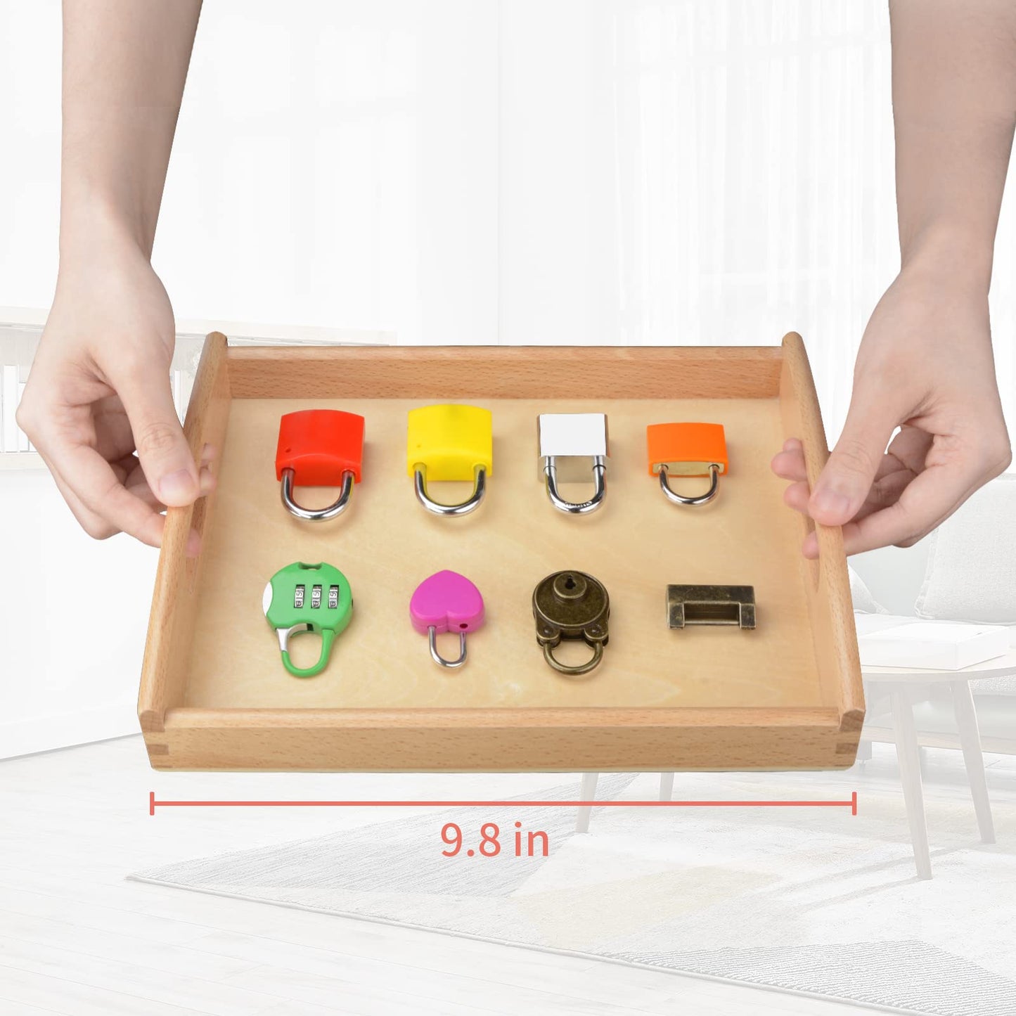 MIKNEKE Montessori Lock and Key Toy Set for Toddlers, Toy Keys Homeschool Preschool Learning Activities, Wooden Montessori Mater